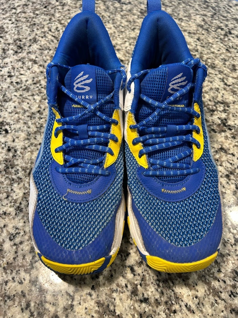 Steph Curry Blue and Yellow Basketball Sneakers